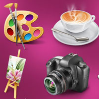 designer portfolios icon set