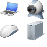 compute hardware icons set