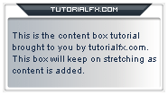 Coding a Sliced Content Box Tutorial: Final Result