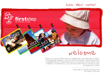 Kids Website Layout Tutorial: Final Result (Click to enlarge)