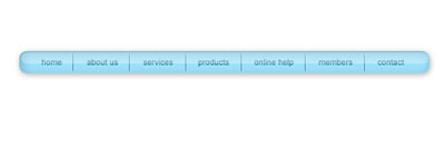Website Menu Bar Tutorial: Final Result (Click to enlarge)