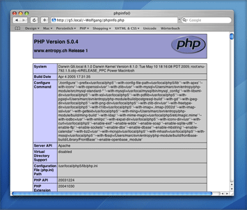 Installing PHP on a Mac Tutorial: Final Result