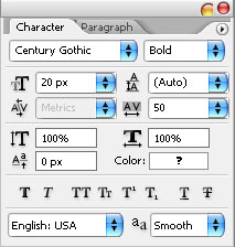 text settings