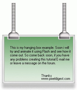 Hanging Menu Tutorial: Final Result