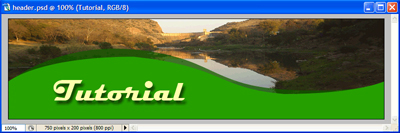 Curved Website Header Tutorial: Final Result (Click to enlarge)