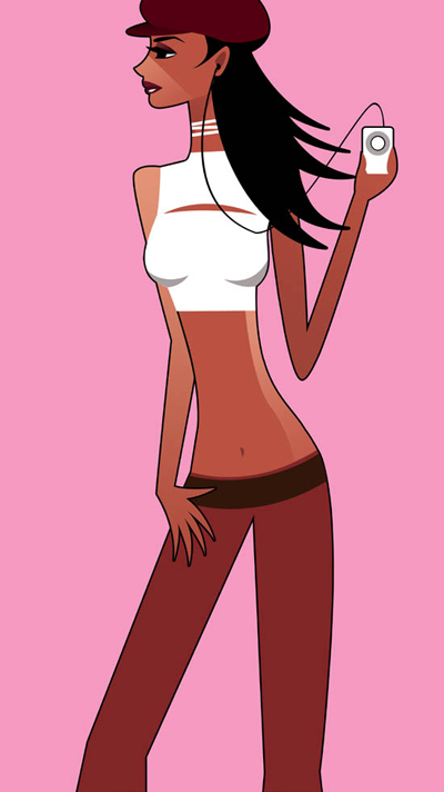 Woman With Apple iPod Nano Tutorial: Final Result (Click to enlarge)