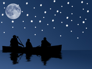 Lake with a Boat in a Moon Night Tutorial: Final Result
