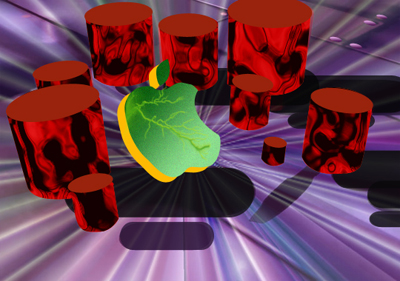 Make a Digital Tunnel and Cracked Apple Tutorial: Final Result (Click to enlarge)