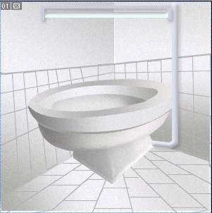 Creating Bathroom White Tiles and Seat Tutorial: Final Result