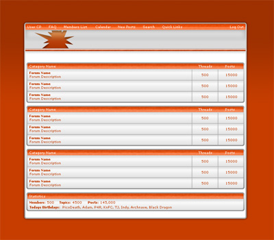 How to Create a Forum Skin Tutorial: Final Result (Click to enlarge)