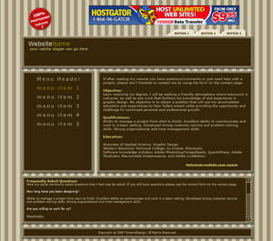 Portfolio Website Tutorial: Final Result (Click to enlarge)