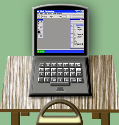Design Screen Keyboard Laptop and a Table Tutorial: Final Result