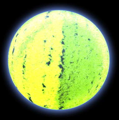 Green Sphere Planet in Outerspace