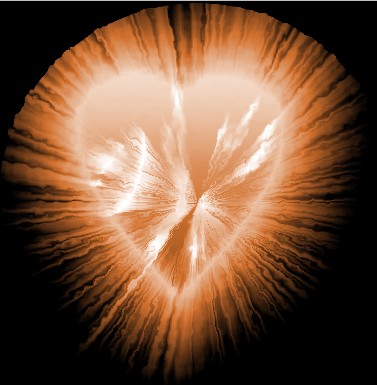 Radiant Glowing Heart Tutorial: Final Result