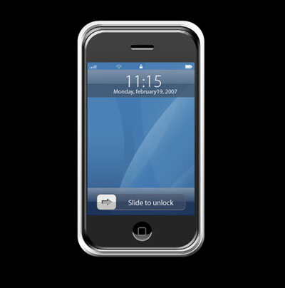 Apple iPhone Mobile Phone Design Tutorial: Final Result (Click to enlarge)