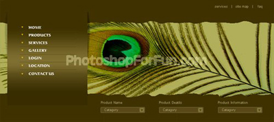 Creating an Artistic Website Navigation Header Tutorial: Final Result (Click to enlarge)