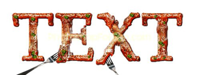 Pizza Text Tutorial: Final Result (Click to enlarge)