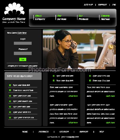 Designing a Company Home Page from Start to Finish Tutorial: Final Result