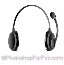 Drawing a Modern Headphone with Mic Tutorial: Final Result