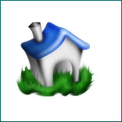 Drawing a House Button Tutorial: Final Result
