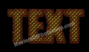 Creating an Embossed Golden Dots Text Effect Tutorial: Final Result