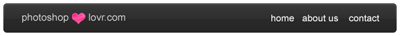 Clean and Dark Navigation Bar Tutorial: Final Result (Click to enlarge)