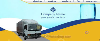 Designing a Website Header for a Transport Company Tutorial: Final Result