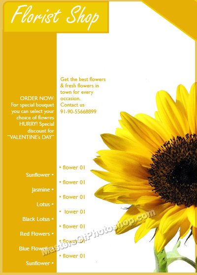 Designing a Supercool Flyer for a Florist Tutorial: Final Result