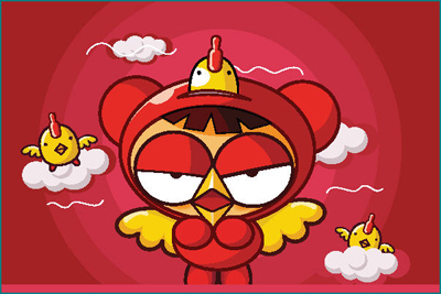 Drawing a Funny Game Character Tutorial: Final Result (Click to enlarge)
