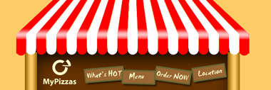 Pizza Header and Navigation Tutorial: Final Result