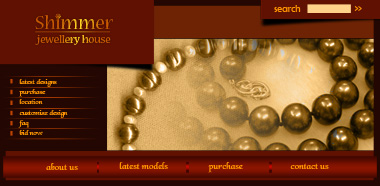 Navigation Header for a Jewelry Website Tutorial: Final Result