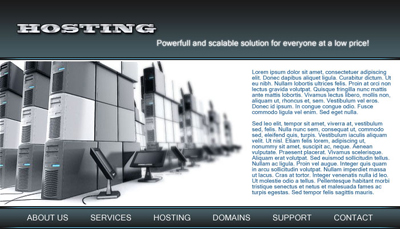 Hosting Header and Menu Tutorial: Final Result (Click to enlarge)