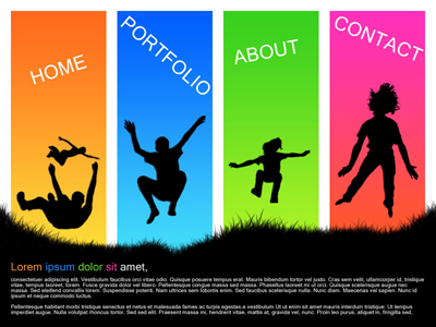 Colourful Portfolio Design Tutorial: Final Result (Click to enlarge)