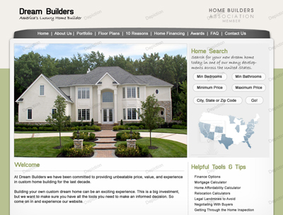 Real Estate Web Design Tutorial: Final Result (Click to enlarge)