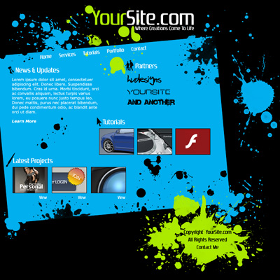 Web Design Layout #2 Tutorial: Final Result (Click to enlarge)