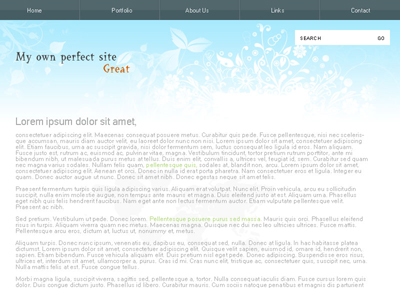 Clean Web 2.0 Design with Flowers