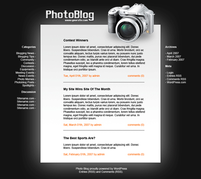 Photo Blog Layout Tutorial: Final Result (Click to enlarge)