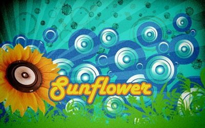 Retro SunFlower Design Tutorial: Final Result (Click to enlarge)