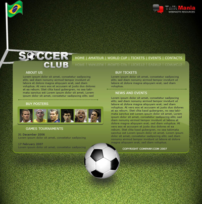 Soccer / Football Template Tutorial: Final Result (Click to enlarge)