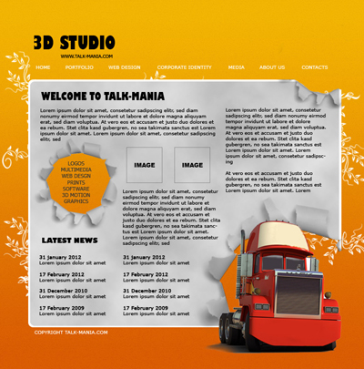 3D Studio Layout - Portfolio Layout Tutorial: Final Result (Click to enlarge)