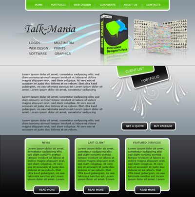 Web 2.0 Portfolio Website Tutorial: Final Result (Click to enlarge)