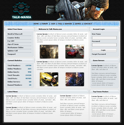 Game Layout with Scratched Menu Tutorial: Final Result (Click to enlarge)