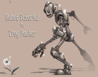 Colouring a Robot in Photoshop Tutorial: Final Result
