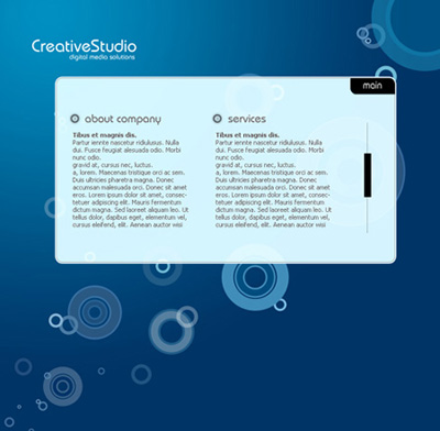 Creative Arts Studio Web Site Layout Tutorial: Final Result (Click to enlarge)