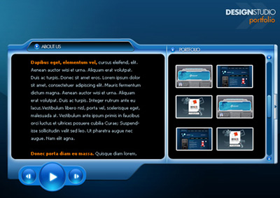 Professional Design Studio Web Layout Tutorial: Final Result (Click to enlarge)