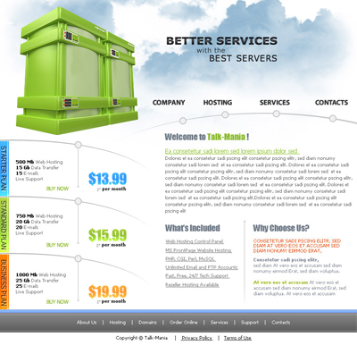 Clean Hosting Layout Tutorial: Final Result (Click to enlarge)