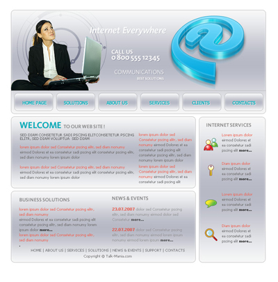 Internet Business Layout with 3D Logo Tutorial: Final Result (Click to enlarge)