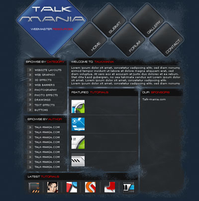 Layout for Tutorial Website Tutorial: Final Result (Click to enlarge)