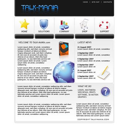 Web 2.0 Business Layout Tutorial: Final Result (Click to enlarge)