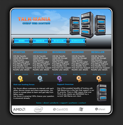 Web Hosting Layout Tutorial: Final Result (Click to enlarge)